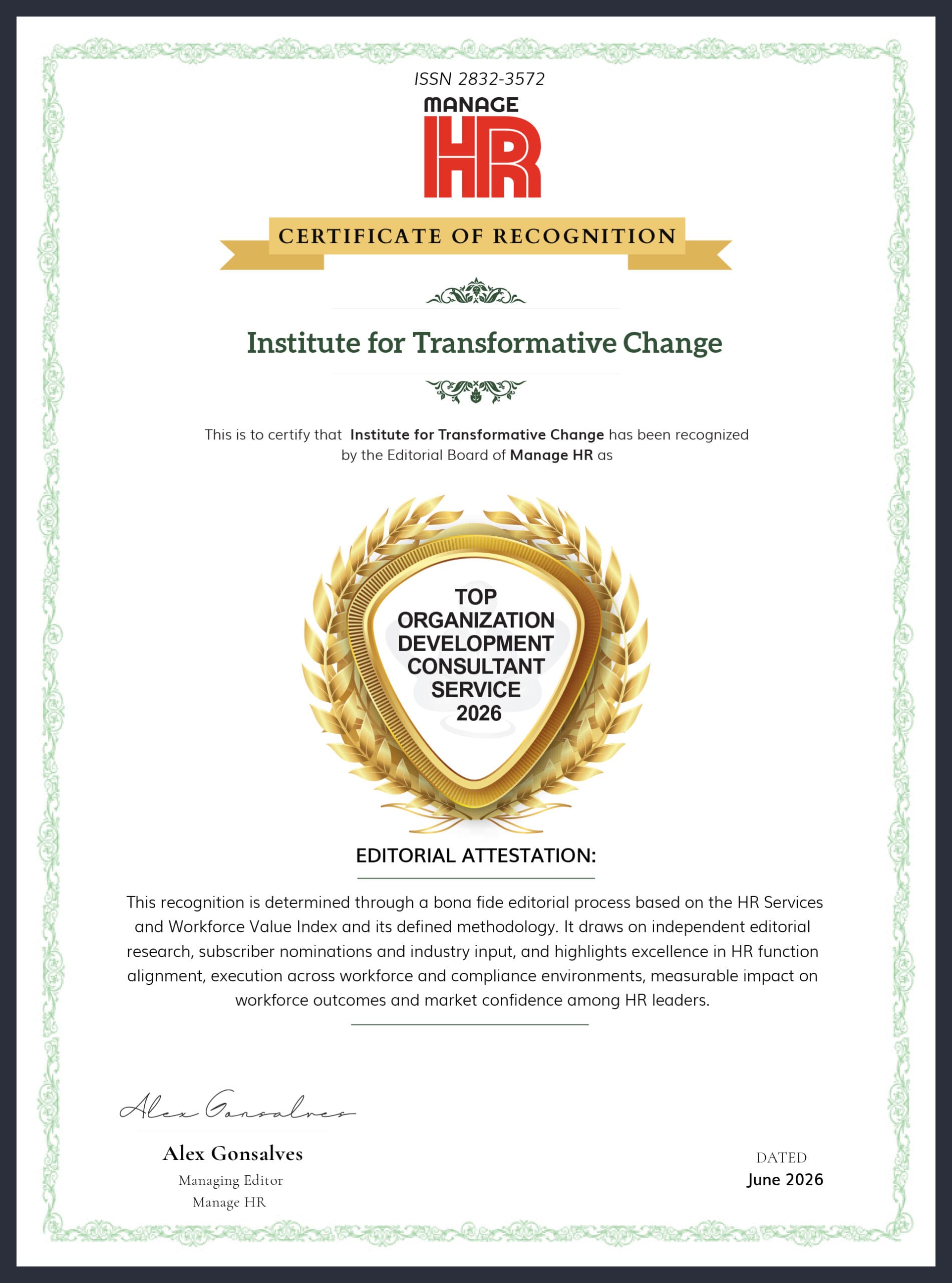 ITC HR CERTIFICATE
